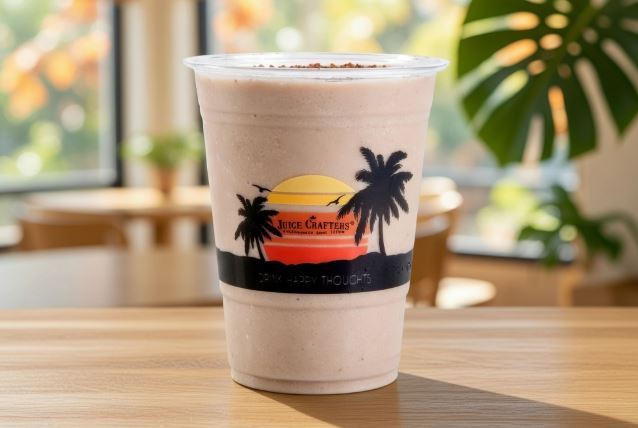 Avante Garde cold-pressed meal replacement smoothie — Almond Milk, Banana, Walnuts, Dates, Kale, Almond Butter, Ashwagandha, Chia Seed