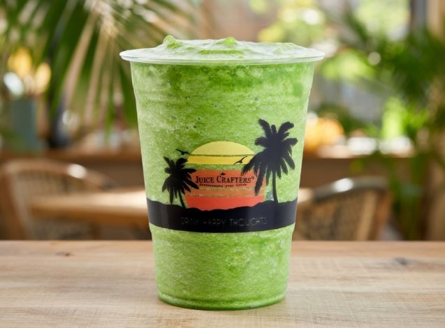 Divine Start cold-pressed daily treatment smoothie — Apple Juice, Coconut Meat, Kale, Spinach, Celery, Chia Seeds, Flax Seeds, Dates,