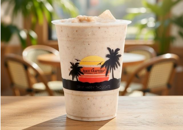 Lily cold-pressed cold-pressed smoothie — Almond milk, banana, dates & almond granola