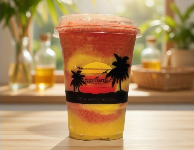 Passionfruit Popsicle cold-pressed cold-pressed smoothie — Cold-pressed apple juice, dragon fruit, pineapple & banana