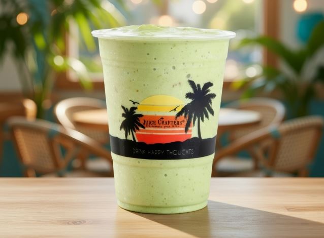 Silver Lily cold-pressed cold-pressed smoothie — Almond Milk, Banana, Dates, Almonds, Coconut Flakes, Cinnamon, Ashwagandha, Coco